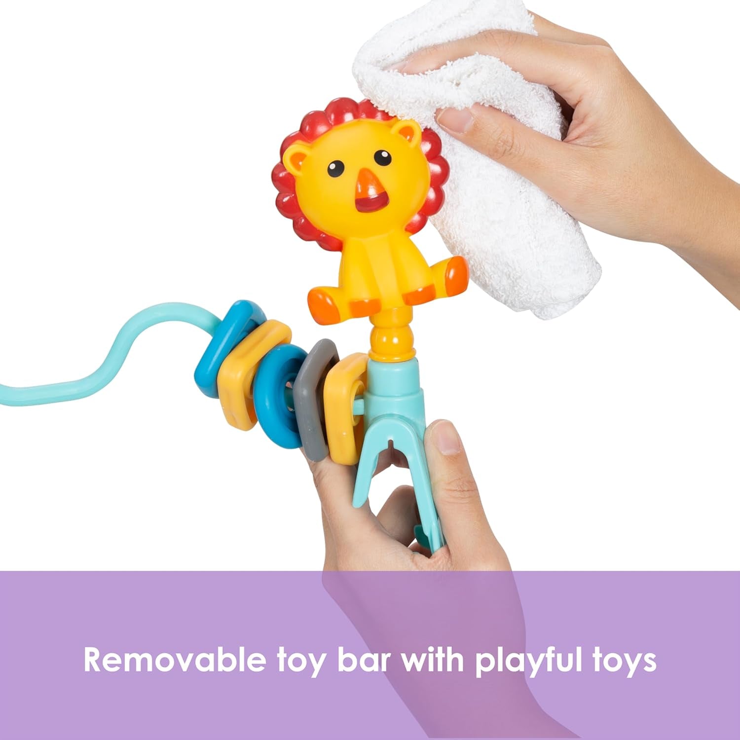Trend Activity Walker with Removeable Toy Bar, Multi-Directional Front Wheels, Tray, Adjustable Height and Flat Fold Frame for Storage, Ages 6 Months +, Zoo-Ometry White
