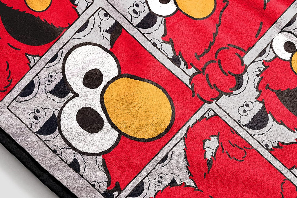 Sesame Street Hip Elmo Throw Blanket - Measures 40 X 50 Inches, Kids Bedding - Fade Resistant Super Soft Fleece