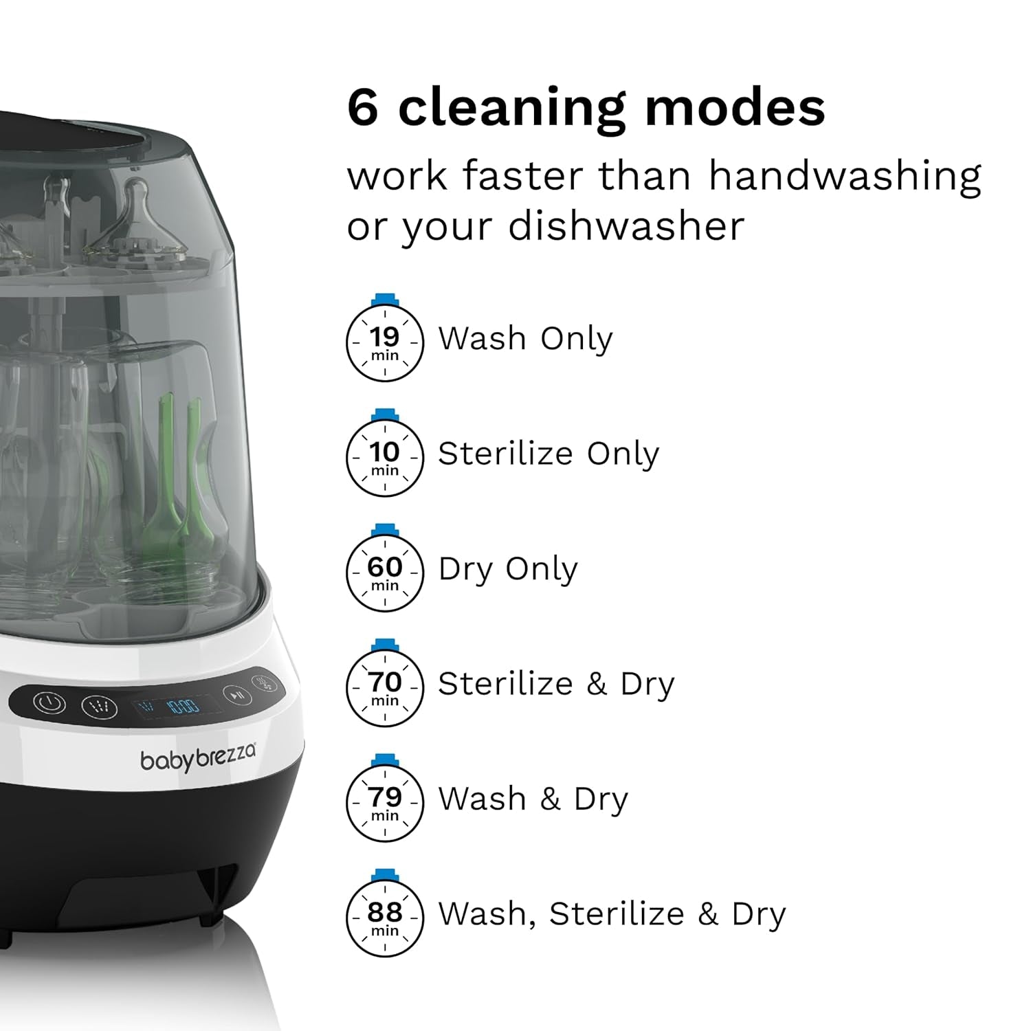Baby Bottle Washer Pro - Clinically Proven Better Cleaning - Washer, Sterilizer + Dryer in One Appliance for Essentials like Bottles + Pump Parts – Machine Replaces Brushes + Racks