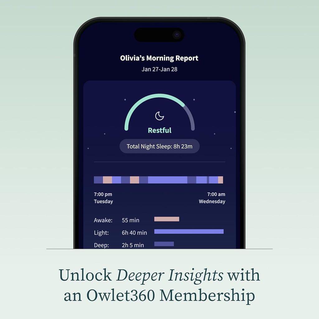 Owlet Dream Sock – Smart Wearable Baby Monitor, Infant Spo2 Monitor Tracks Heart Rate & Oxygen - Parents Receive Alerts, Sleep & Health Insights via App - Bedtime Blue