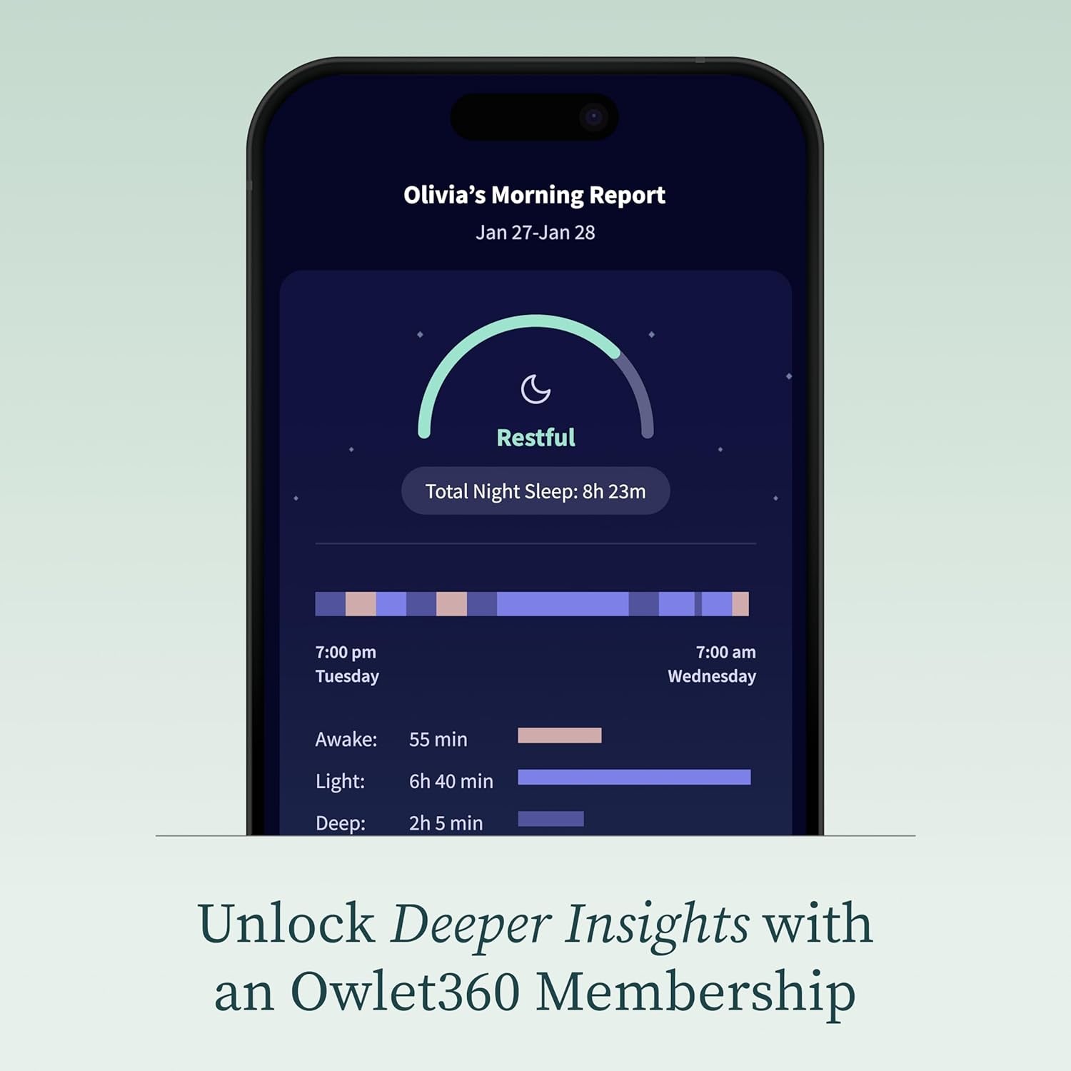 Owlet Dream Sock – Smart Wearable Baby Monitor, Infant Spo2 Monitor Tracks Heart Rate & Oxygen - Parents Receive Alerts, Sleep & Health Insights via App - Bedtime Blue