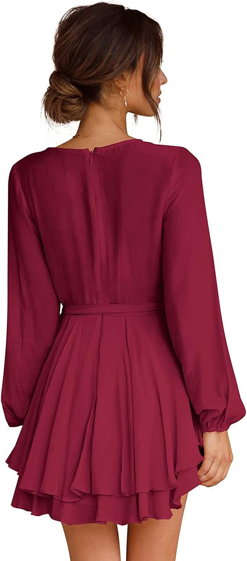 Chic Bohemian Tie-Waist Mini Dress - Flowy Casual T-Shirt Tunic for Women