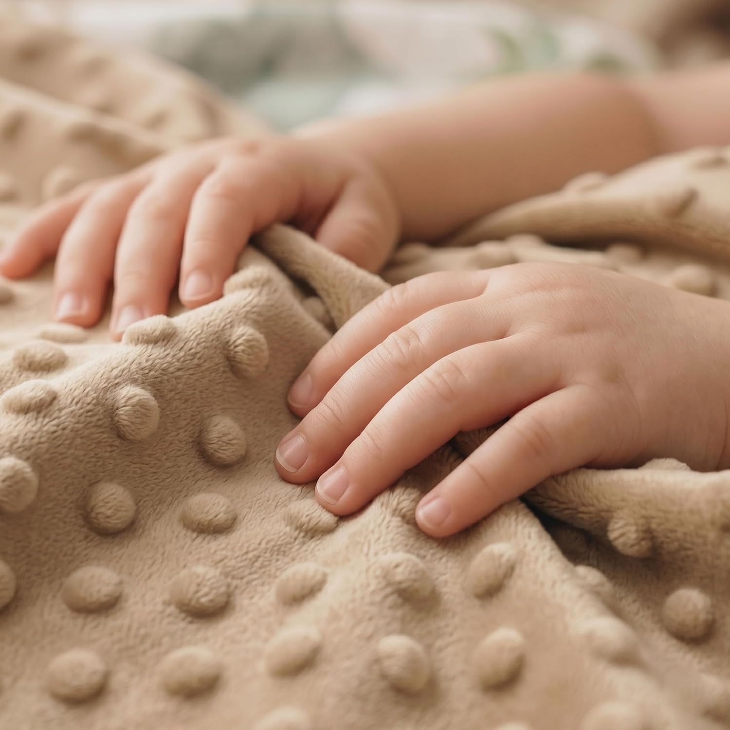 Baby Blankets for Boys Girls, Super Soft Nursery Minky Blanket Neutral with Print Brown Savanna Elephant and Cozy Raised Dotted Fleece Backing, 30 X 40 Inch Double Layer Bed Throws