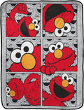 Sesame Street Hip Elmo Throw Blanket - Measures 40 X 50 Inches, Kids Bedding - Fade Resistant Super Soft Fleece