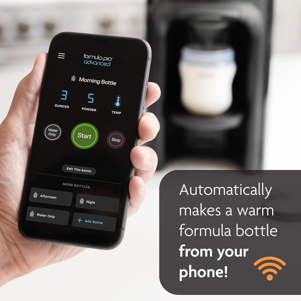 Formula Pro Advanced Wifi Formula Dispenser - Automatically Mix a Warm Formula Bottle from Your Phone Instantly – Easily Make Bottle with Automatic Powder Blending Machine, Black