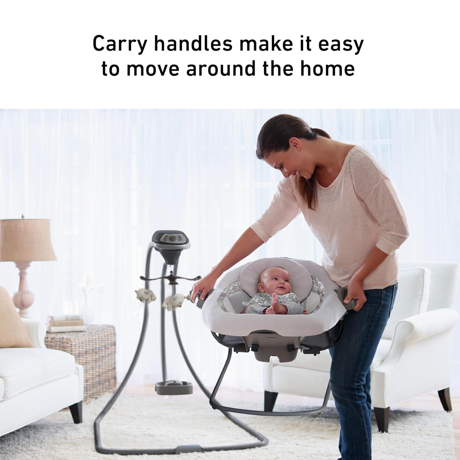 Graco Duetconnect LX Portable Baby Swing and Bouncer, Multi-Direction Baby Bouncer Seat, Multiple Swing Speeds, Great Gift for New Parents, Redmond