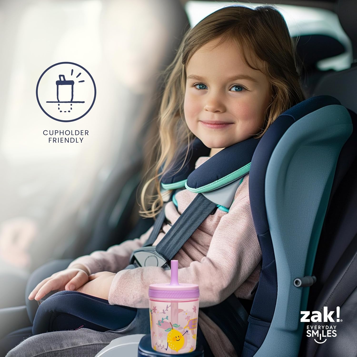 Kelso Toddler Cups for Travel or at Home, 15Oz 2-Pack Durable Plastic Sippy Cups with Leak-Proof Design Is Perfect for Kids (Sweet Berry, Lemon Zest)
