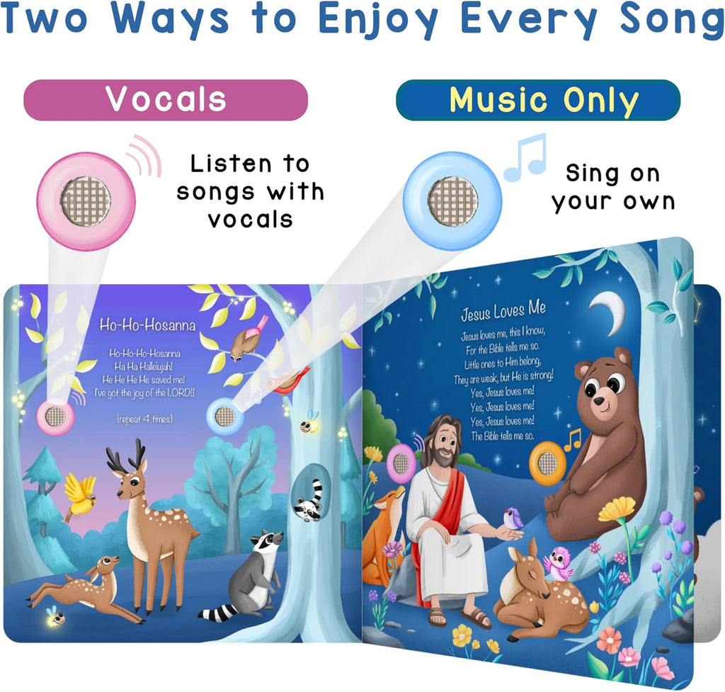 Christian Bible Songs – 13 Songs of Praise for Little Ones, Musical Books for Toddlers, 28-Button Music Book, Musical Toys for Toddlers 1-3