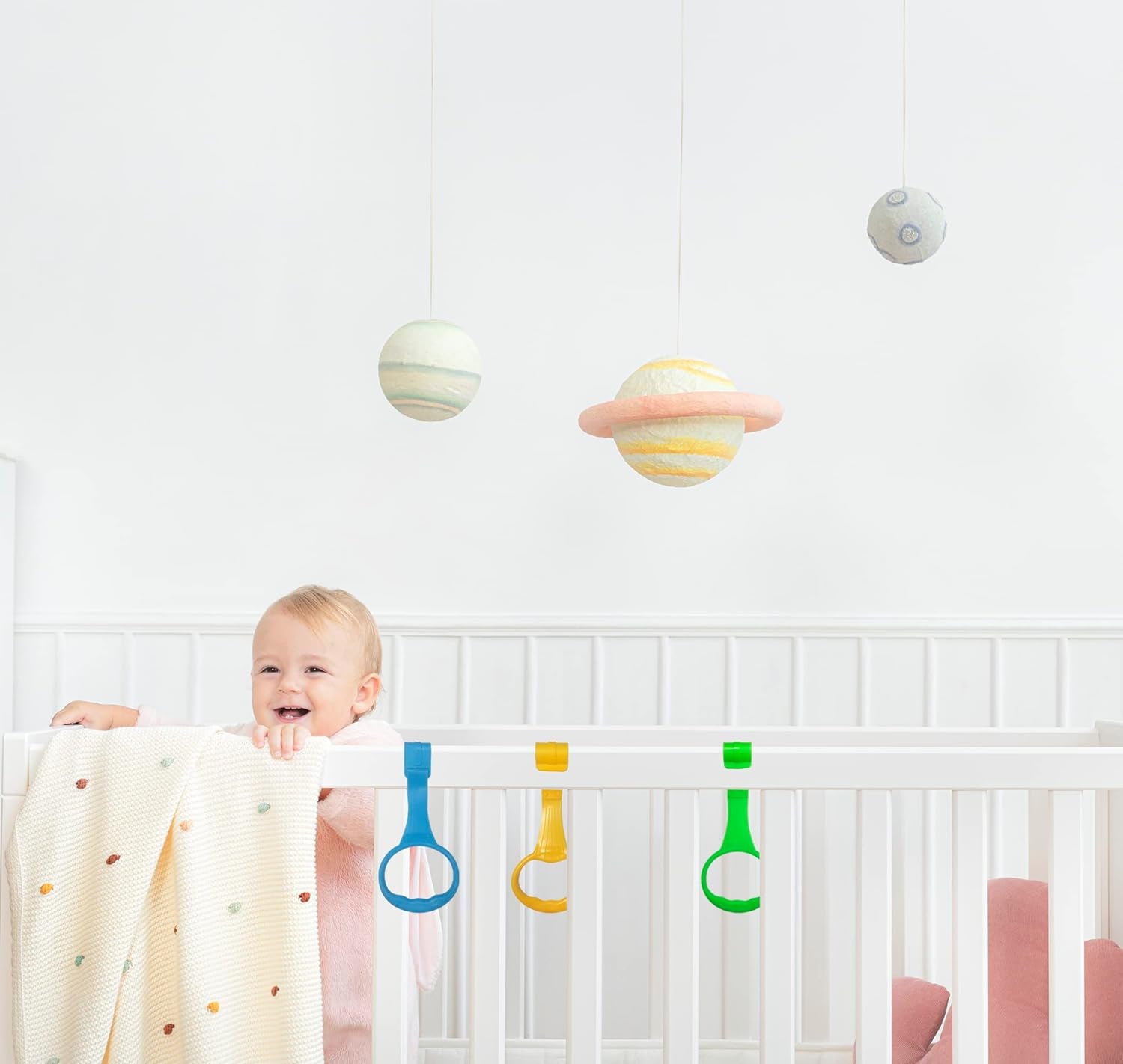Baby Pull up Ring 8 Pack Walk Assistant Multi-Color Convient Handles for Kids and Toddler
