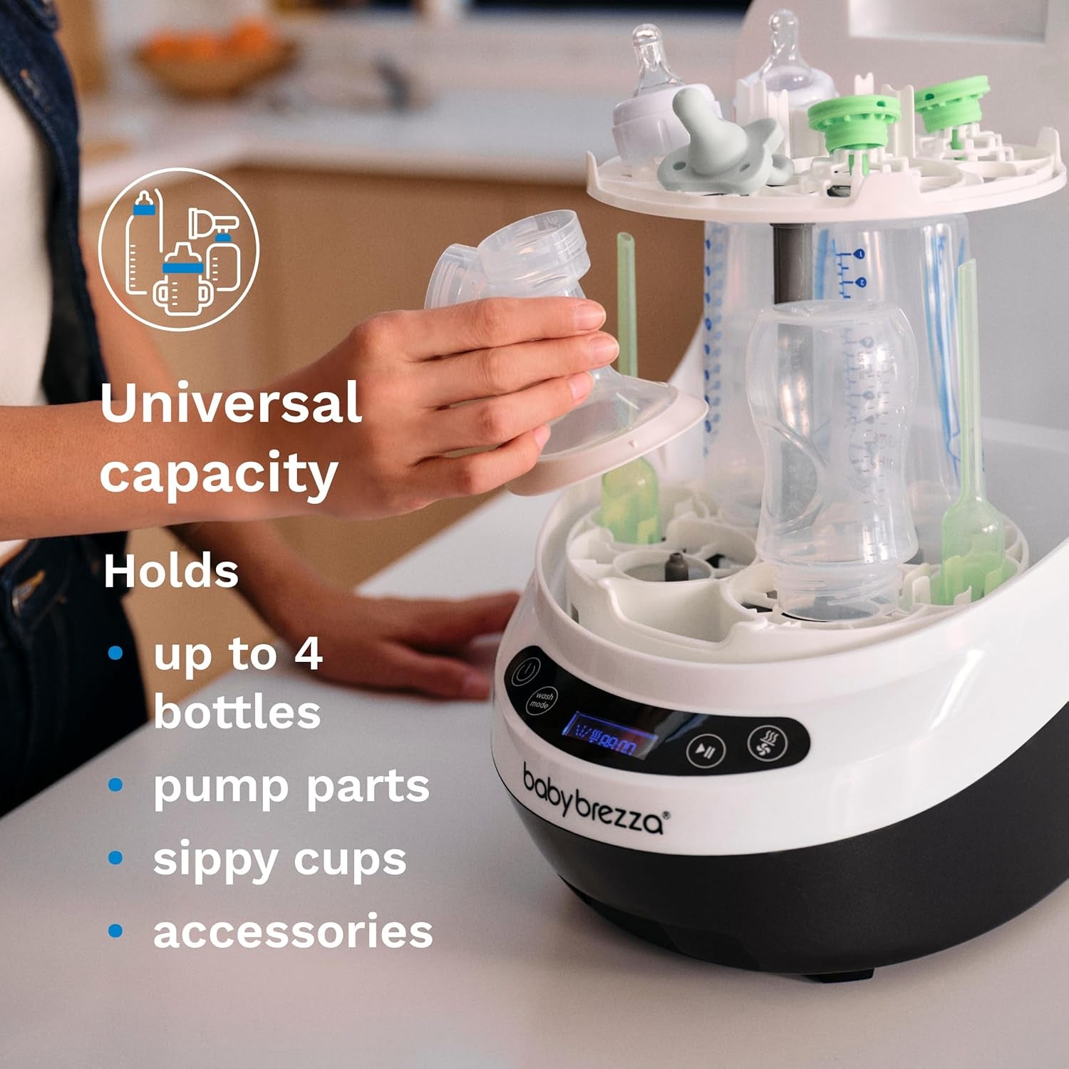 Baby Bottle Washer Pro - Clinically Proven Better Cleaning - Washer, Sterilizer + Dryer in One Appliance for Essentials like Bottles + Pump Parts – Machine Replaces Brushes + Racks