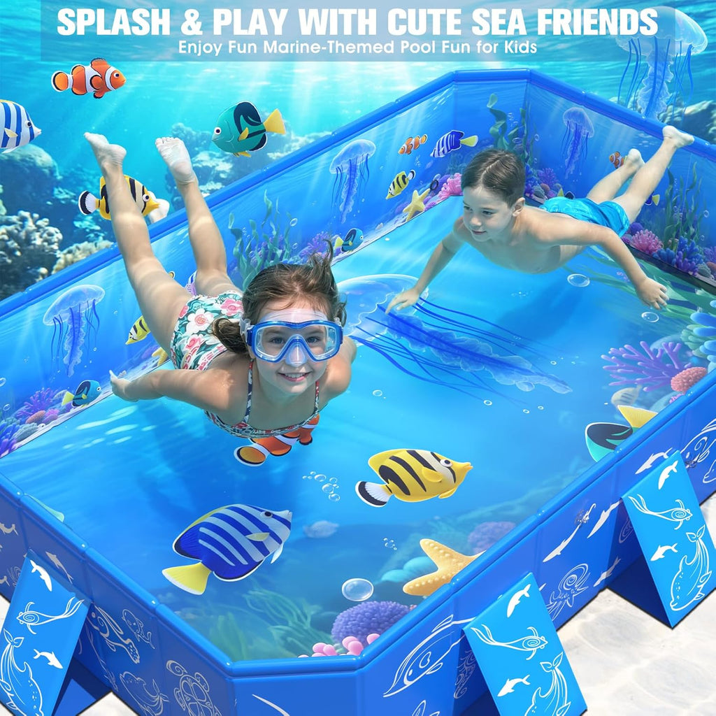 Kiddie Pool with Canopy,Baby Swimming Pool for Toddler,Non-Inflatable Portable Pool for Kid,Foldable Toddler Pool with Shade,Kids Pool for Backyard.Outdoor Pop up Kiddie Beach Pool 53"X40"X33'